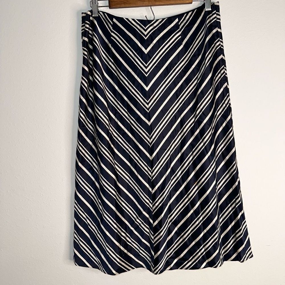 Vintage Pendleton 100% Silk Chevron Midi Skirt Women’s 12 Timeless Preppy - Picture 6 of 13